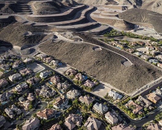“Roma Hills” Homes And Foreclosed “Obsidian Mountain” Development, “Ascaya” Lots Beyond, Looking South, Henderson, NV; 2012. Image © Michael Light, Lake Las Vegas/Black Mountain