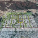 The master-plan concept overlaid over an aerial view of the city today showing the integral relationship between the ecology of the site and the city. Image Courtesy of Chandigarh Urban Lab, University of Washington on Google Earth original
