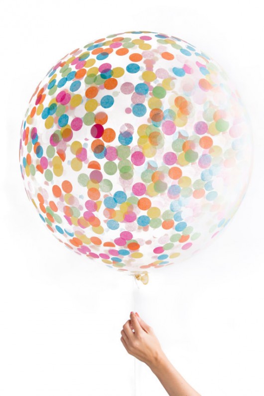 Jumbo Clear Confetti Balloon by knotandbow. Image via Etsy