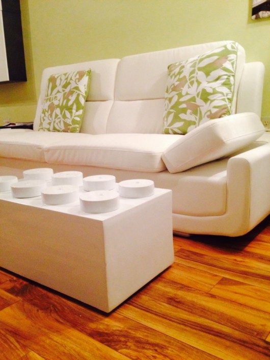 Lego-inspired Hand-Crafted High End Coffee Table by BranchingOutward. Image via Etsy