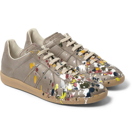 Paint Splash Leather Sneakers by Maison Martin Margiela. Image via Mr Porter