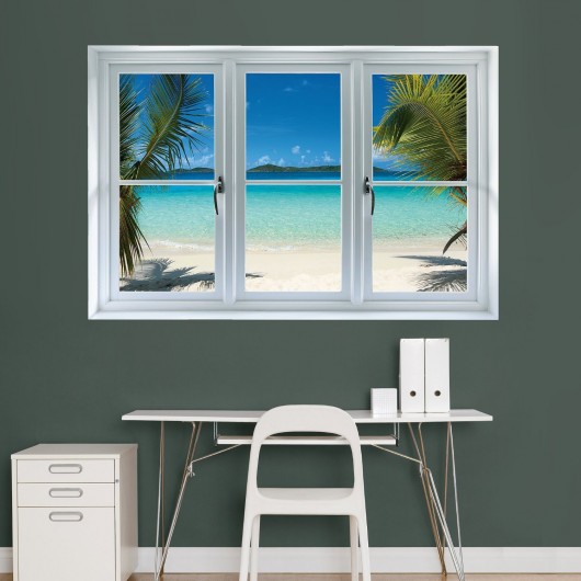 Virgin Islands Beach Scenic Window Decal by Fathead. Image via Amazon