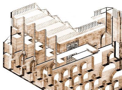 Axonometric cutaway. Image Courtesy of the Architect