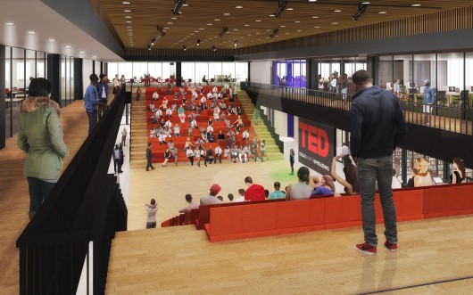 Event Hall. Image © Mecanoo, Martinez + Johnson Architecture