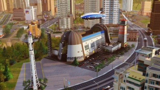 SimCity (2013)'s airships. Not pictured: undergroud rail or bicycle transport systems.. Image via simcity.com