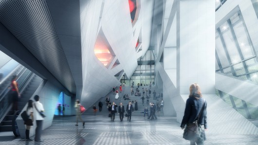 Lobby. Image © Luxigon, courtesy of Morphosis Architects