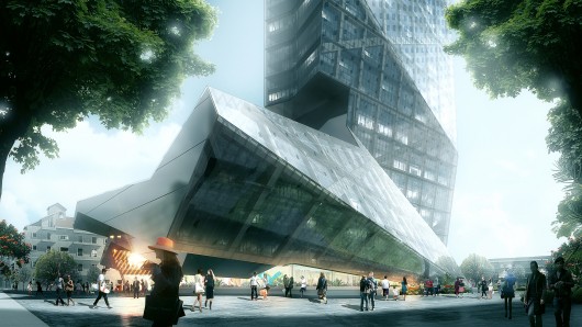 Plaza. Image © Luxigon, courtesy of Morphosis Architects