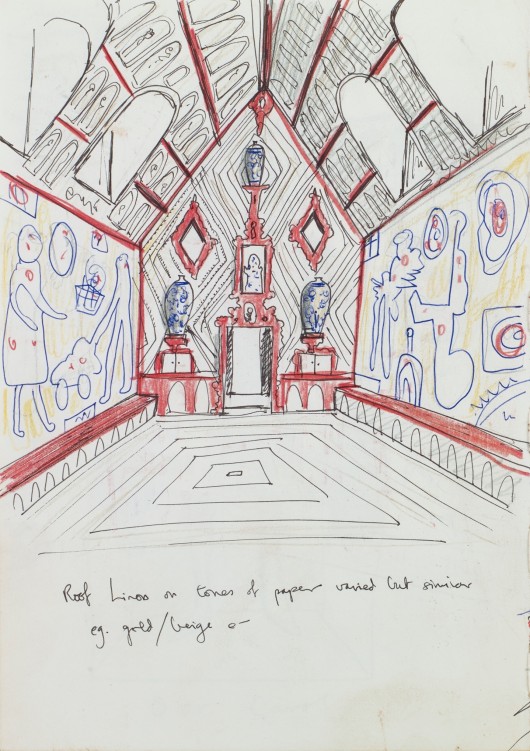 Grayson Perry's preliminary sketch for A House For Essex (2012). Image © Grayson Perry (courtesy Victoria Miro, London)
