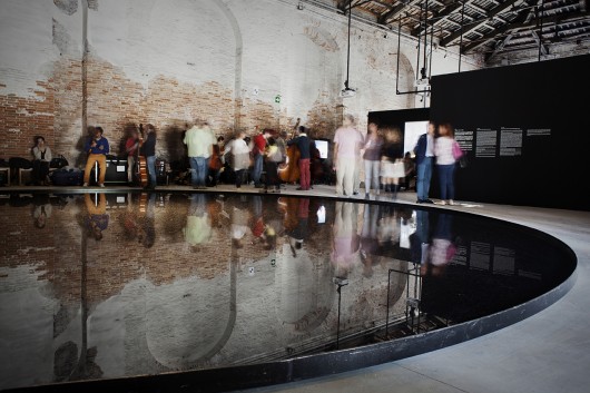 Exhibition interior, performance area for Tan Dun. Image © Italo Rondinella courtesy of OMA
