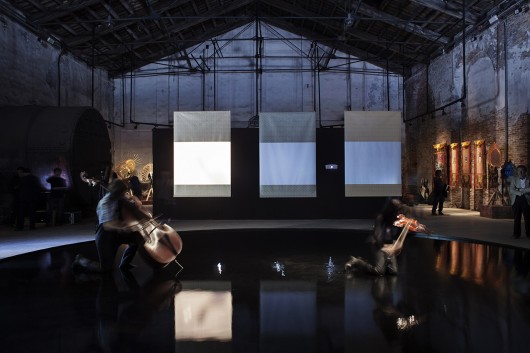 Exhibition interior, performance area for Tan Dun. Image © Italo Rondinella courtesy of OMA