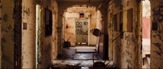 Screenshot from video of asylum interior