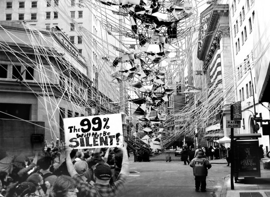 Ying Xiao and Shengchen Yang, “Occupy Skyscraper,” 2012, New York. Courtesy of the artists. From the 2015 Individual Grant to Esther Choi and Marrikka Trotter for “Architecture is All Over.”. Image Courtesy of Graham Foundation